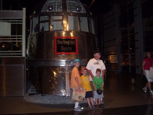 Dad and the boys and the Pioneer Zephyr, July 2009